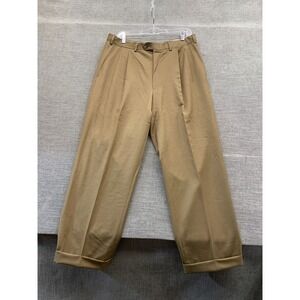 Pal Zileri Dress Pants Mens Medium Beige Pleated Straight Leg Formal Business